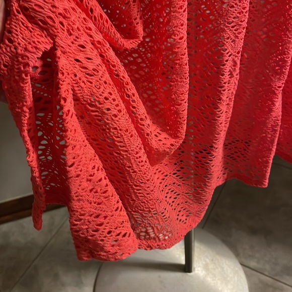 MIRACLESUIT beach cover up dress cut out / stretchy / coral color scoop neck LRG - Picture 4 of 10